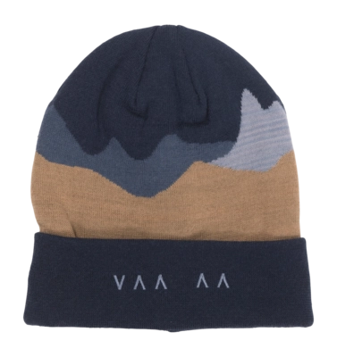 Bonnet Bergans Unisexe Vaagaa Fine Knit Wool Beanie Navy Blue/Warm Sand