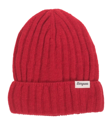 Beanie Bergans Unisex Rabot Mount Rib Wool Beanie Fire Red