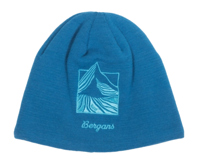 Beanie Bergans Unisex Rabot Fleece Lined Wool Beanie Dark Aqua Lagoon