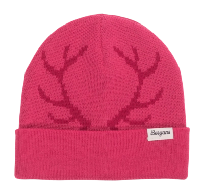 Beanie Bergans Kids Antlers Beanie Raspberry Pink/Raspberry Red