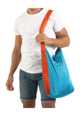 Schoudertas Ticket To The Moon Eco Bag Medium Aqua Orange