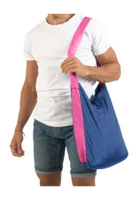Schoudertas Ticket To The Moon Eco Bag Medium Royal Blue Pink