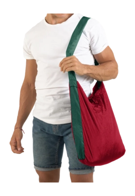 Schoudertas Ticket To The Moon Eco Bag Medium Burgundy Dark Green