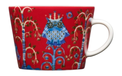 Tazza per cappuccino, caffè e tè Iittala Taika 200 ml, Con manico, Porcellana, Gufo, Rosso