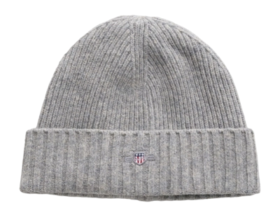 Muts GANT Unisex Shield Wool Beanie Grey Melange