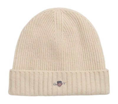Muts GANT Unisex Shield Wool Beanie Cream