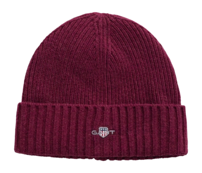 Muts GANT Unisex Shield Wool Beanie Wine Red