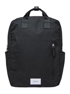 Rucksack Sandqvist Unisex Knut Black With Black Webbing '24