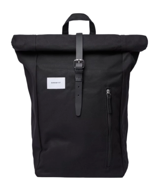 Rucksack Sandqvist Dante Unisex Black With Black Leather 24