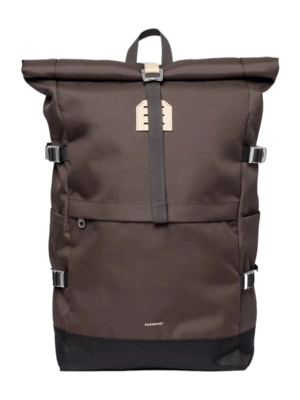 Rucksack Sandqvist Unisex Icon Rolltop Brown With Natural Leather L