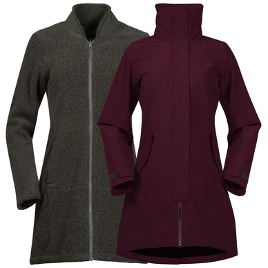 Jacke Bergans Oslo 3in1 Coat Zinfan RedMel Damen
