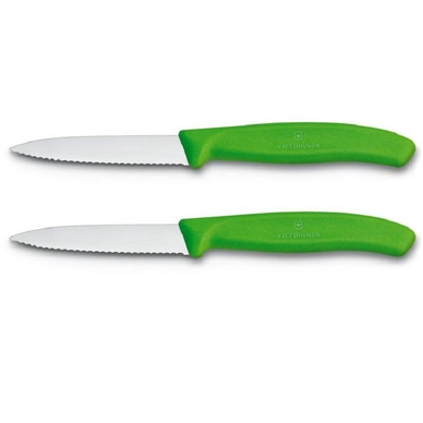 Couteaux à Légumes Victorinox Swiss Classic Dentelé Vert (2-Pièces)