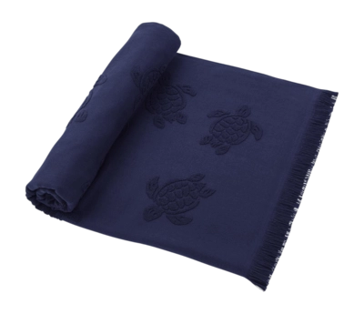 Serviette de Plage Vilebrequin Turtles Jacquard Navy Blue (100 x 180 cm)