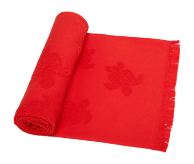 Serviette de Plage Vilebrequin Turtles Jacquard Poppy Red (100 x 180 cm)