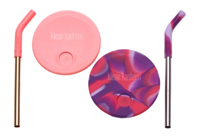 Deckel Klean Kanteen Kid Cup Straw Lid Pink Tie Dye (2er-Set)
