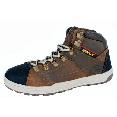 Brode Veiligheidsschoen Caterpillar S1P Hoog Donker Beige