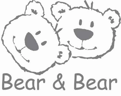 Muursticker Anel Bear and Bear Grijs Groot