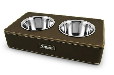 Voer- of Drinkbak Petgear Bruin Dubbel Rechthoek