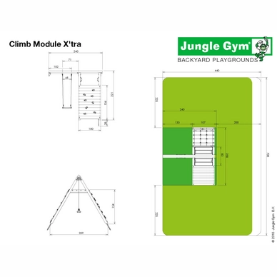 Speelset Jungle Gym Jungle Playhouse + Platform L + Climb X'tra Groen