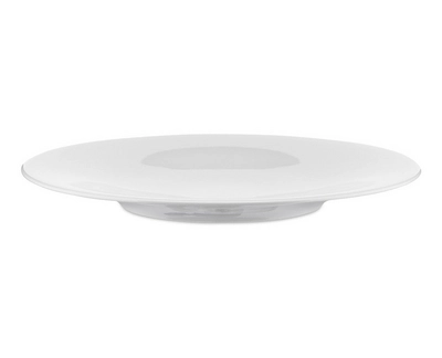 Piatto piano da dessert in porcellana Alessi Ku Ø 21 cm, Set da 4, Bianco