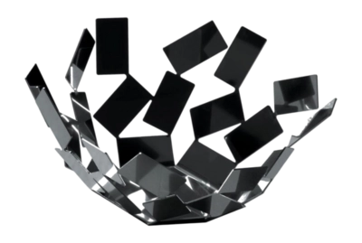 Cestino porta frutta Alessi La stanza dello scirocco ∅ 27,3 cm, Acciaio inox 18/10, Nero