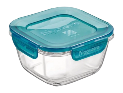 Frischhaltebox Bormioli Rocco Frigoverre Evolution mit Blauem Deckel 14 x 14 x 8 cm