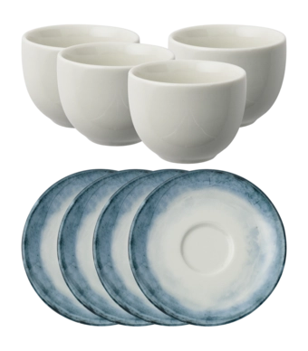 Tasse & Soucoupe Arthur Krupp Porcelaine Nuance Mer (4-Pieces)