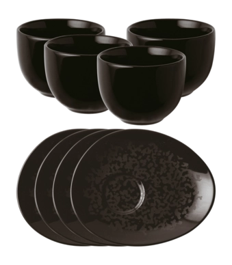 Tasse & Soucoupe Arthur Krupp Porcelaine Eclipse Night (4-Pièces)