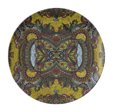 Assiette Plate Arthur Krupp Porcelaine Mandala D 27,5 cm