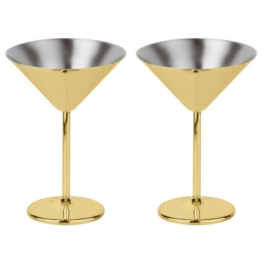 Martiniglas Paderno Mirror Gold (2er-Set)