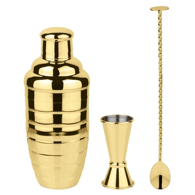 Cocktailset Paderno Starter Mirror Gold (Set van 3)