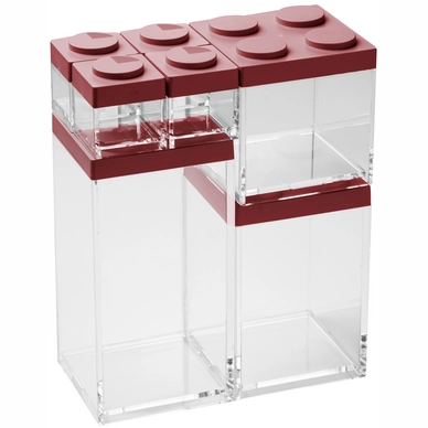 Opbergbox Omada Brickstore Hoog Red (7-Delig)