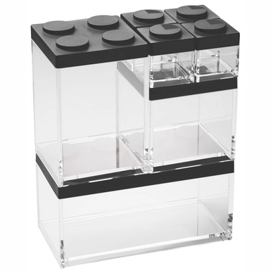 Opbergbox Omada Brickstore Laag Black (7-Delig)