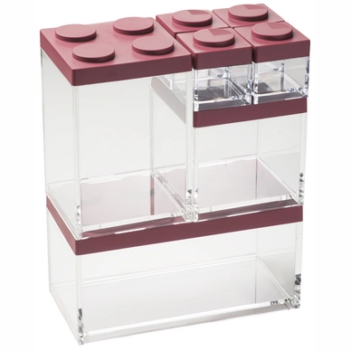 Opbergbox Omada Brickstore Laag Red (7-Delig)