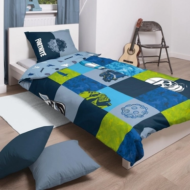 Dekbedovertrek Fortnite Shuffles Blauw Katoen