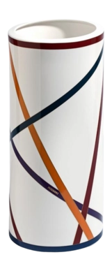 Vaso cilindrico Missoni Nastri h 36 cm, Luxury Box, Multicolore