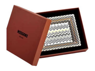 Serveerbord Missoni Luxury Gift Box Zig Zag Gold Rectangular Tidy Tray Large