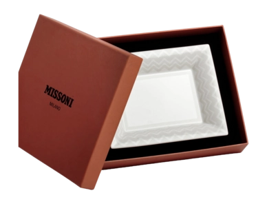 Serveerbord Missoni Luxury Gift Box Zig Zag White Rectangular Tidy Tray Large