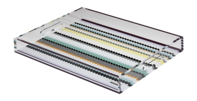 Vassoio da portata Missoni Curt 30 x 45 cm, Motivo a Zig Zag, Plexiglass trasparente
