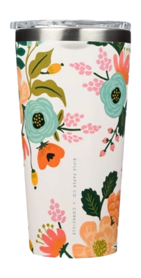 Flask Corkcicle Classic Cream Floral Tall 475 ml