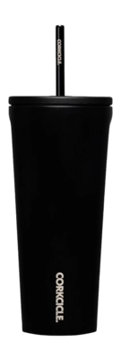 Thermal Mug Corkcicle Cold Cup with Straw Black 710 ml