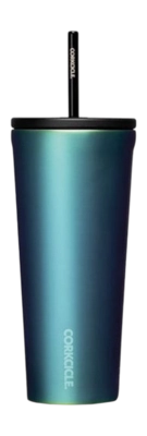 Thermal Mug Corkcicle Cold Cup with Straw Shiny Turquoise 710 ml