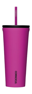 Thermal Mug Corkcicle Cold Cup with Straw Fuchsia 710 ml