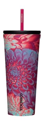 Thermal Mug Corkcicle Cold Cup with Straw Dopamine Floral 710 ml
