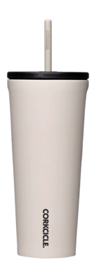 Thermal Mug Corkcicle Cold Cup with Straw Latte 710 ml