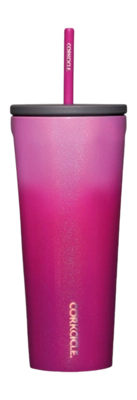 Thermal Mug Corkcicle Cold Cup with Straw Glittey Pink Ombre 710 ml