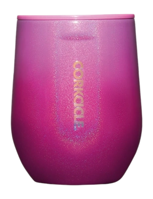 Tasse Isotherme Corkcicle Sans Tige Rose Ombré Foncé Scintillant 350 ml