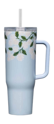 Thermobecher mit Strohhalm Corkcicle Cruiser Blue Floral 1,2 L