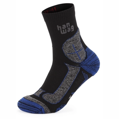 Walking Socks Hanwag Unisex Hanwag Hike-Merino Socke Black Royal Blue