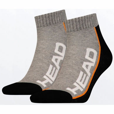 Tennissok HEAD Men Stripe Quarter Grey Black
